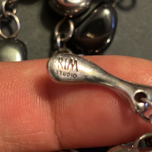 RLM Robert Lee Morris Sterling Silver & Hematite Bracelet - Picture 8 of 9